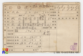 일제 주요감시대상 인물카드 박진홍(朴鎭洪)_03_후면