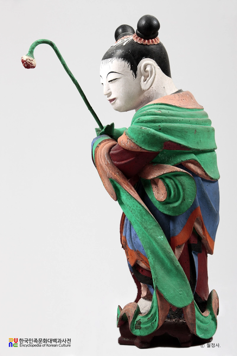 평창 상원사 문수전 목조동자상2