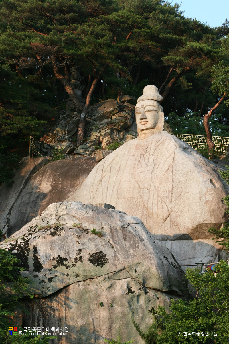 안동 이천동 마애여래입상 정측면
