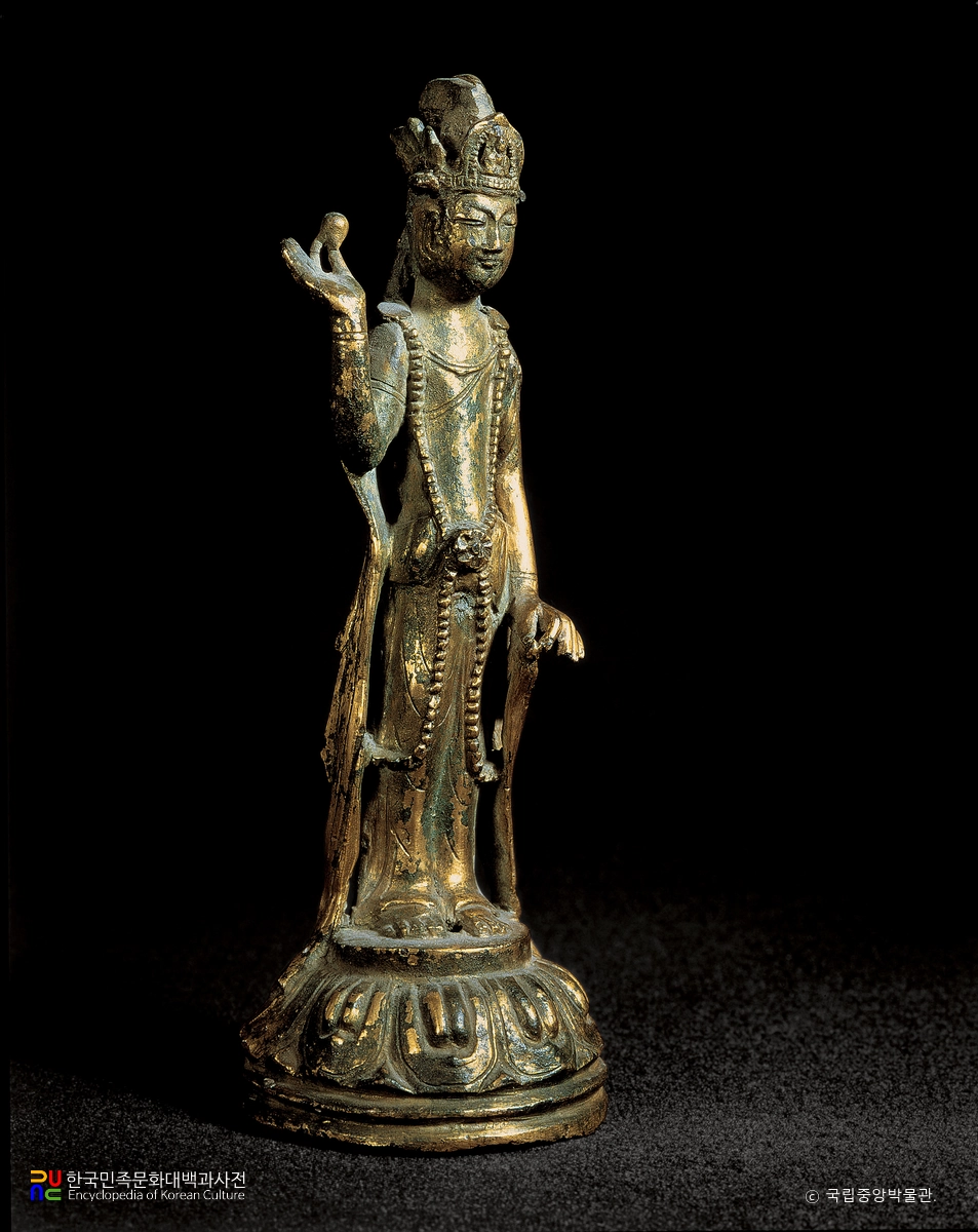 부여 규암리 금동관음보살입상 측면