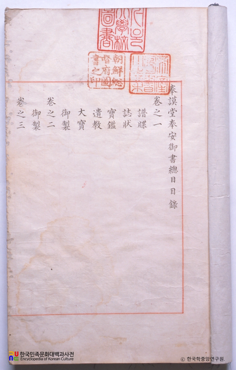 봉모당봉안어서총목
