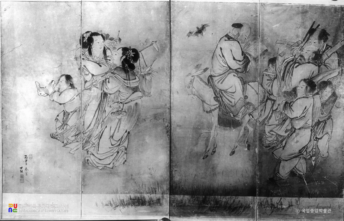 김홍도필 군선도