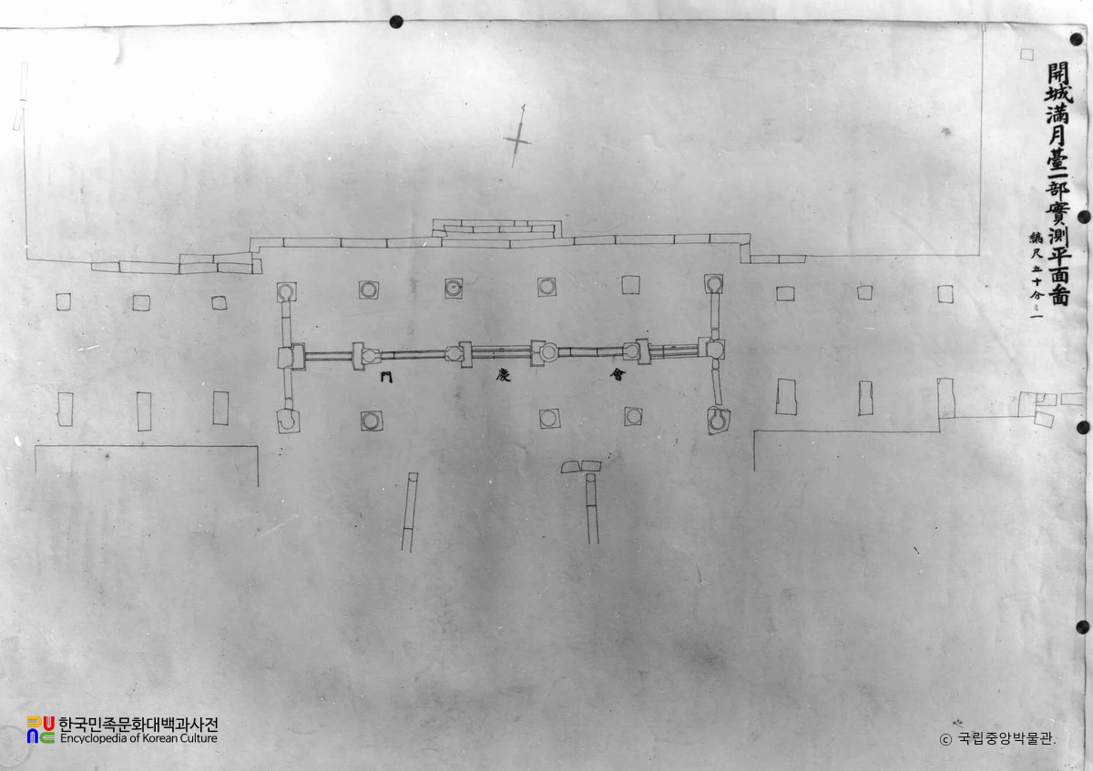 경기 개성 만월대 회경문지 평면도