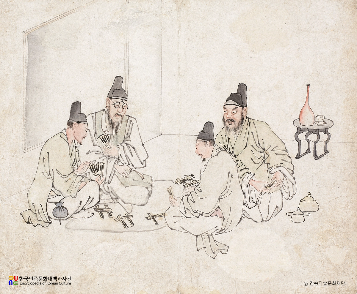 긍재풍속화첩 중 밀희투전(김득신 작)