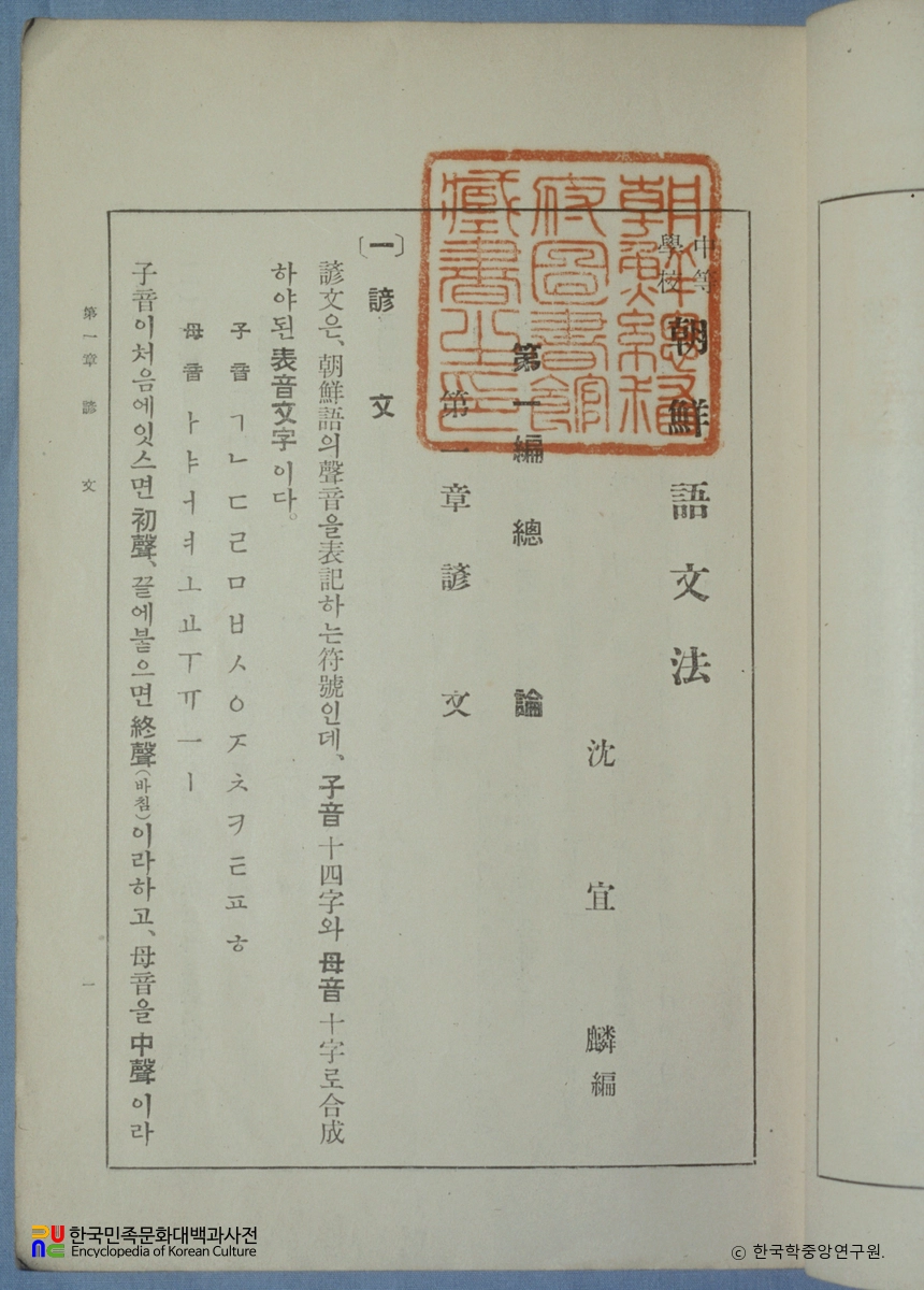 중등학교조선어문법
