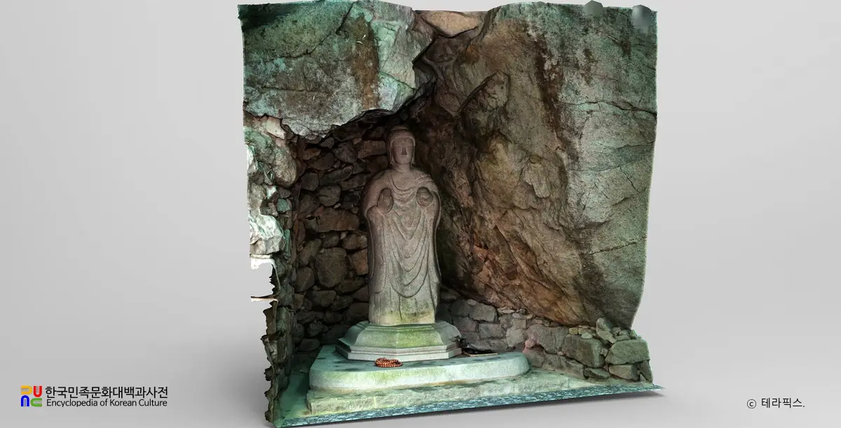 공주 갑사 석조약사여래입상 전경