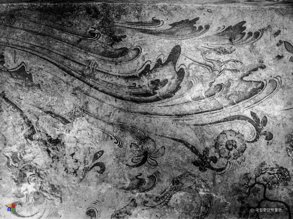 평안남도 중화 진파리 1호분 현실 오벽 운룡문