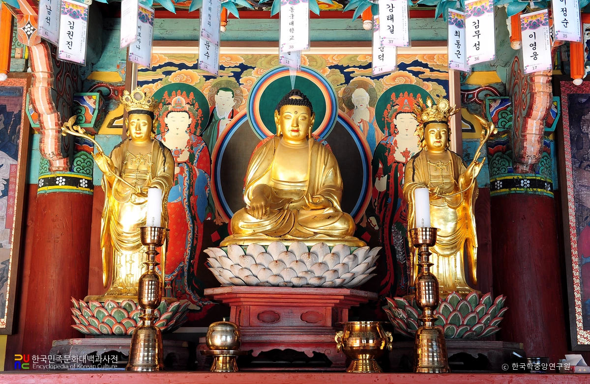 순천 송광사 목조석가여래삼존상