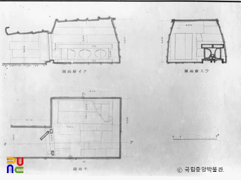 경북 경주 구정리 고분 실측도