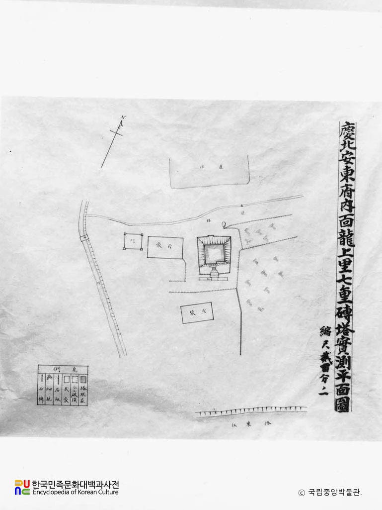 경북 안동 신세동 칠층전탑 실측 평면도