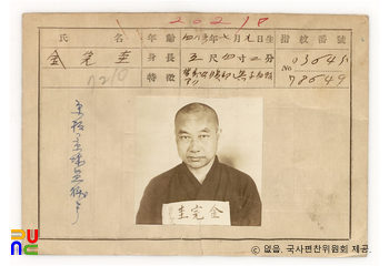 일제 주요감시대상 인물카드 김완규(金完圭)_01_전면