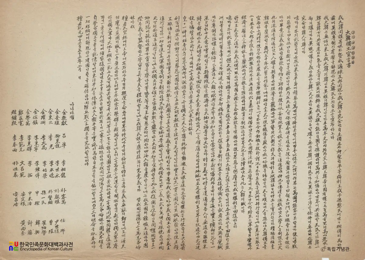 대한독립선언서