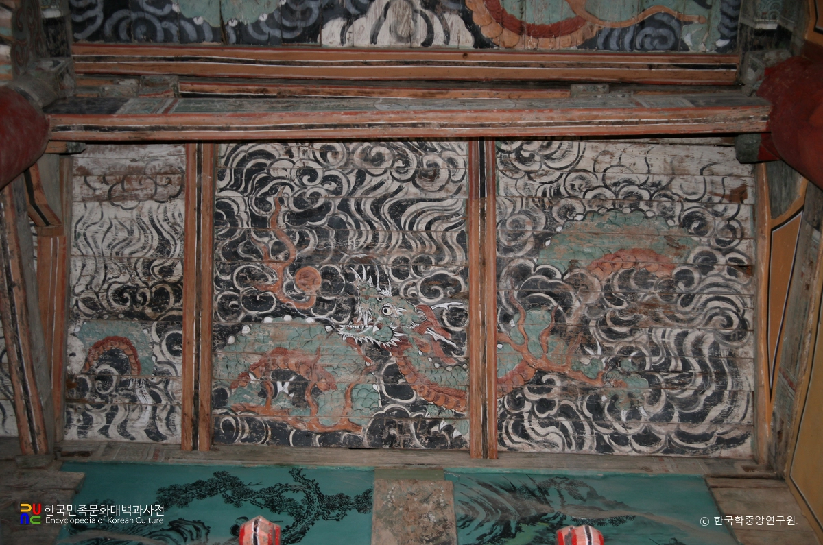 고창 선운사 대웅전 천정 벽화