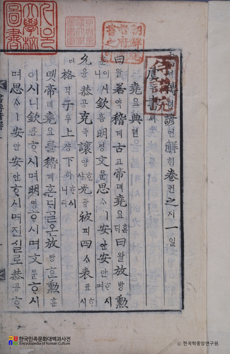 서전언해 중 권수면