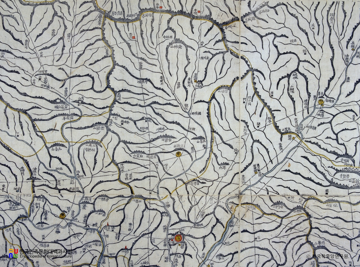 대동여지도 중 평안북도 운산 부분