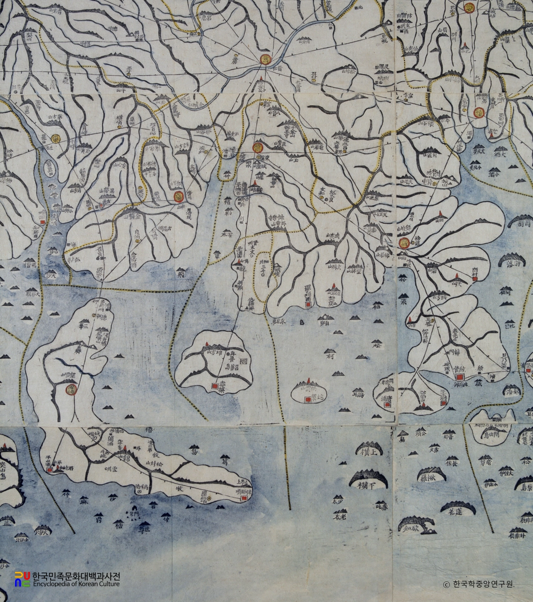 대동여지도 중 경상남도 사천 부분