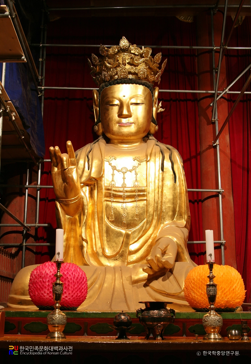 부여 무량사 소조아미타여래삼존좌상