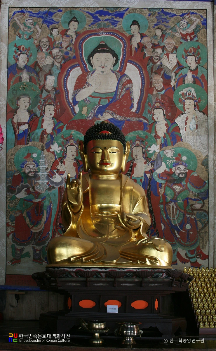 공주 마곡사 대웅보전 목조삼세불상 / 아미타불좌상