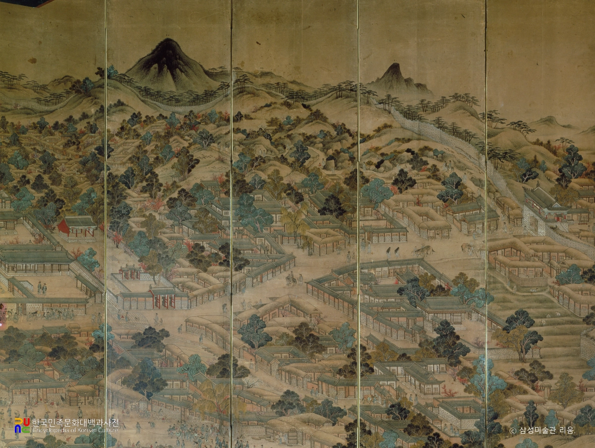 경기감영도 병풍 제1∼5폭