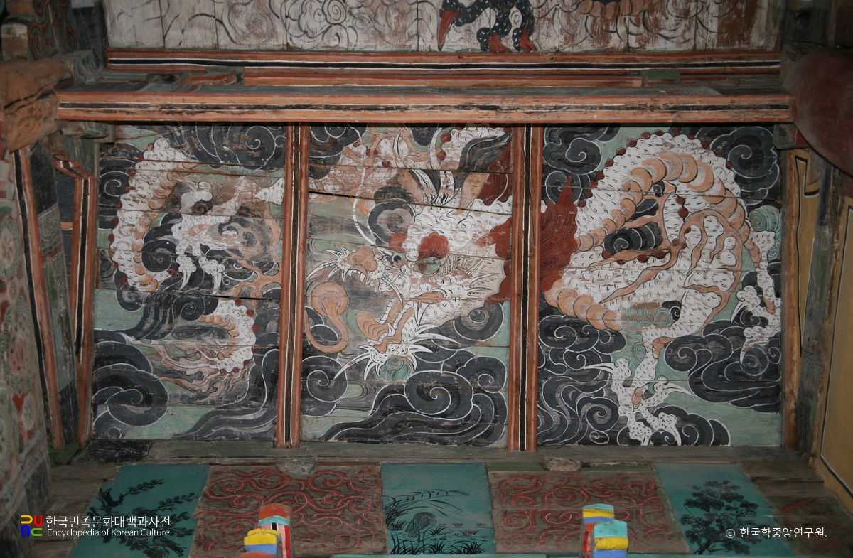 고창 선운사 대웅전 천정 벽화