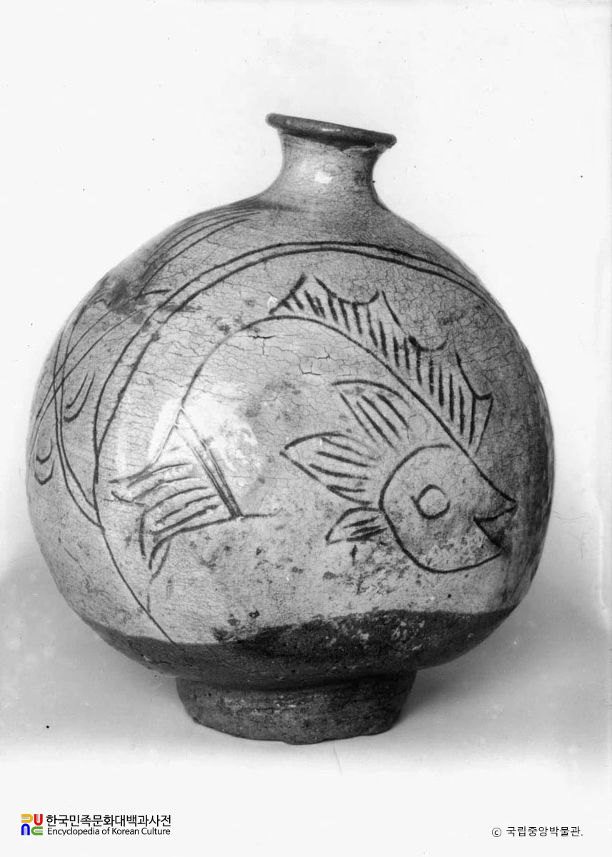 분청사기 조화 어문 편호