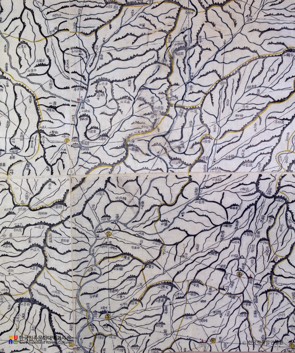 대동여지도 중 강원도 이천 부분