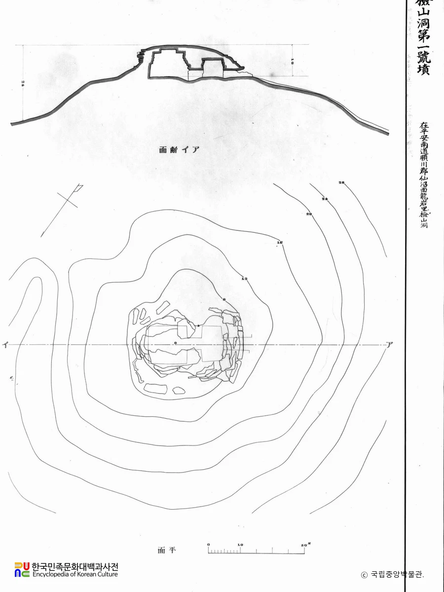 평안남도 순천 검산동 제1호분 실측도