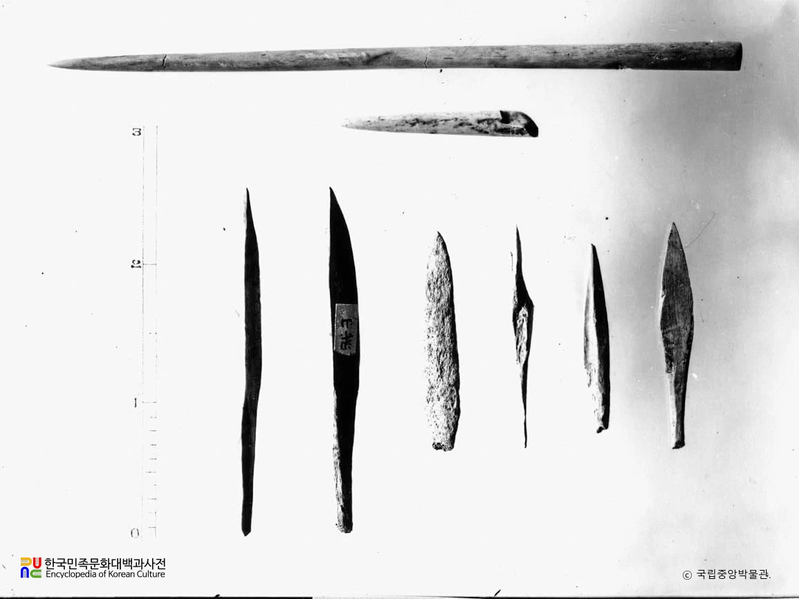 경남 양산 남부동 패총 출토 골정 골촉