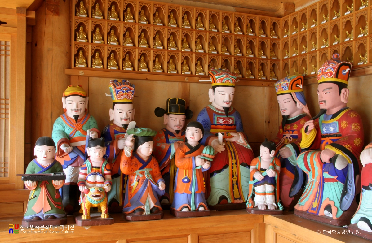 청도 덕사 명부전 석조지장삼존상 및 시왕상