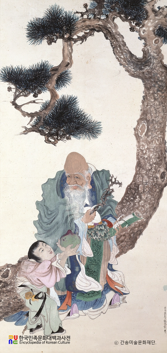 송하선인도(장승업 작)