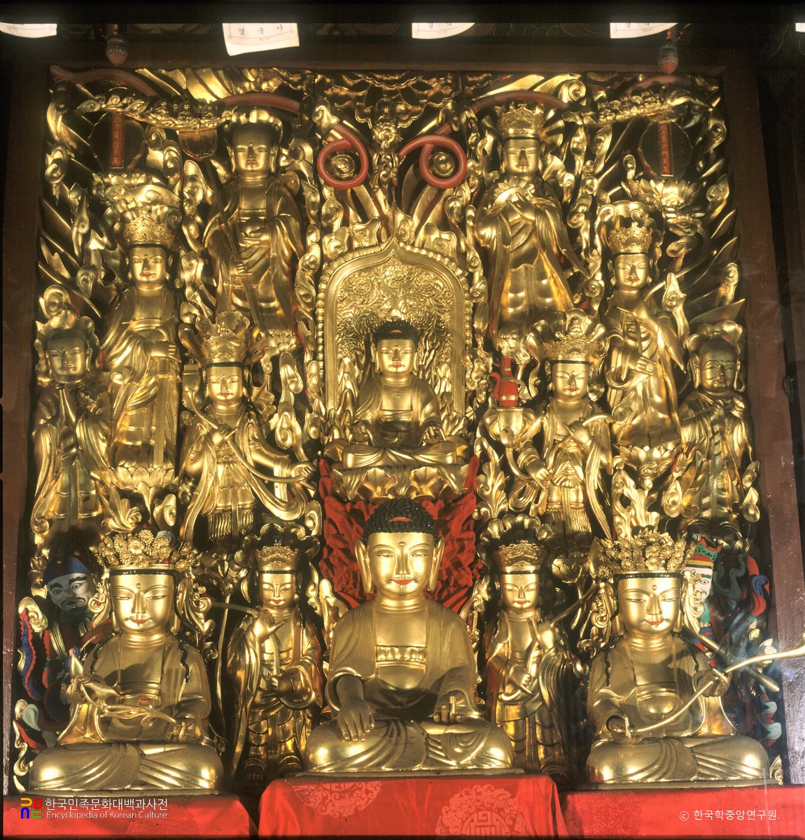 서울 경국사 목각 아미타여래 설법상