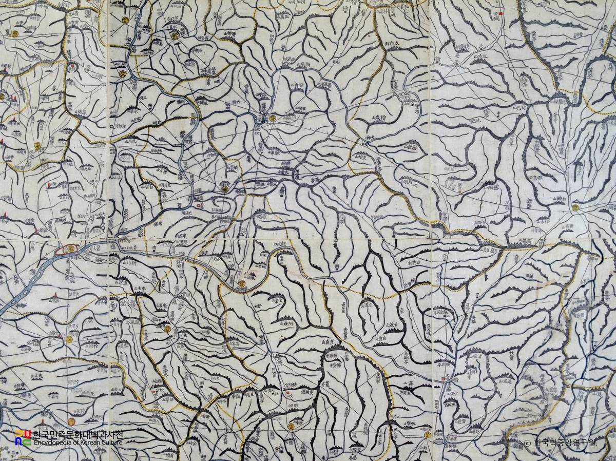 대동여지도 중 평안남도 성천 부분