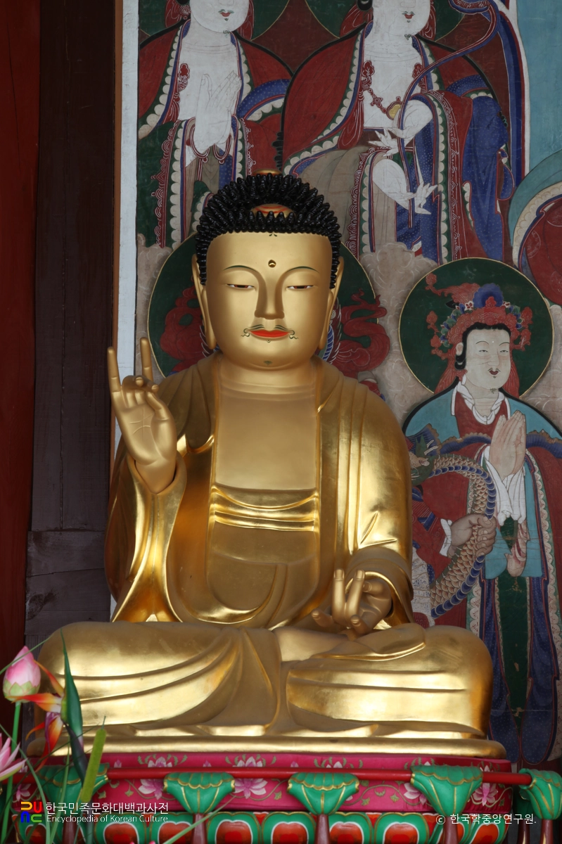 진주 응석사 목조석가여래삼불좌상 중 우협시