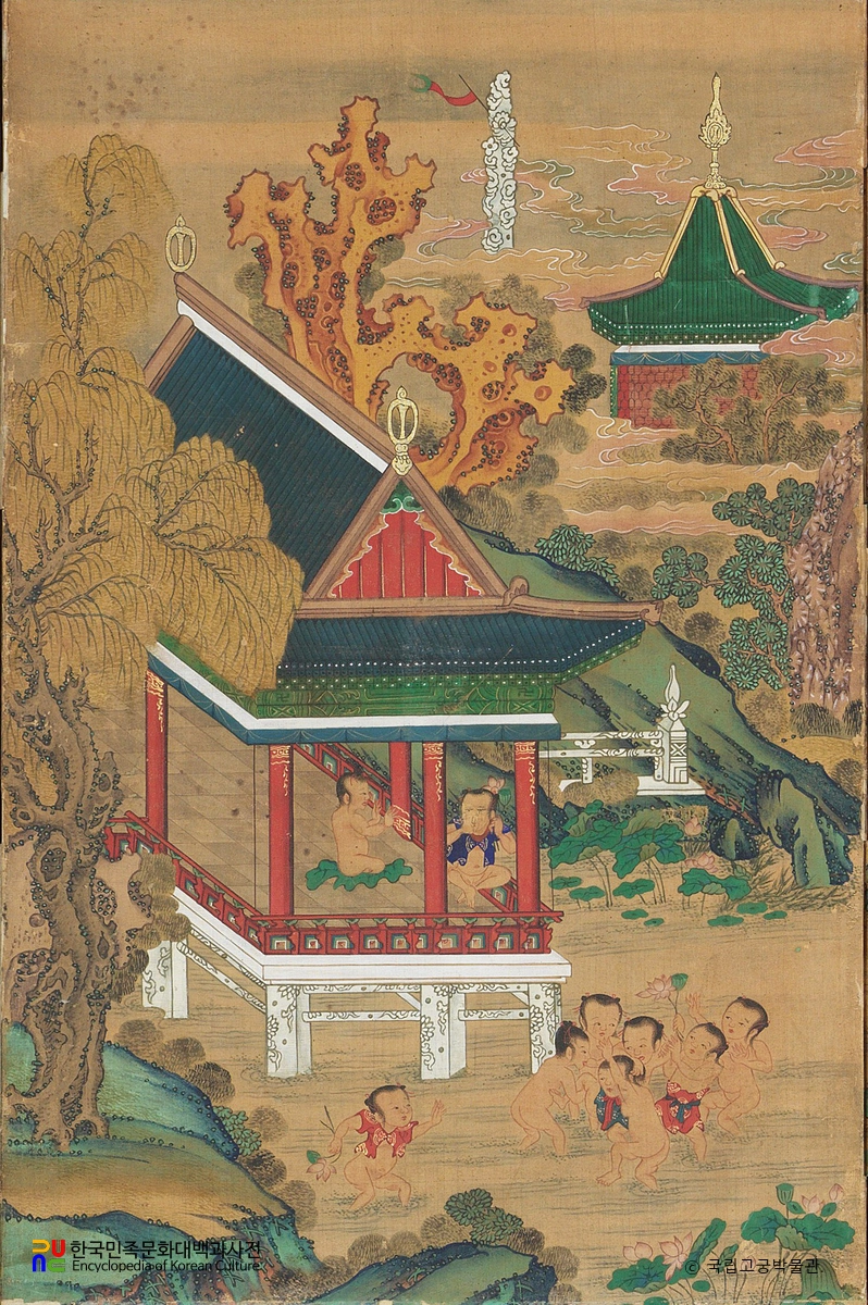 백자도 병풍 제5폭