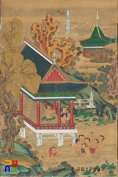 백자도 병풍 제5폭