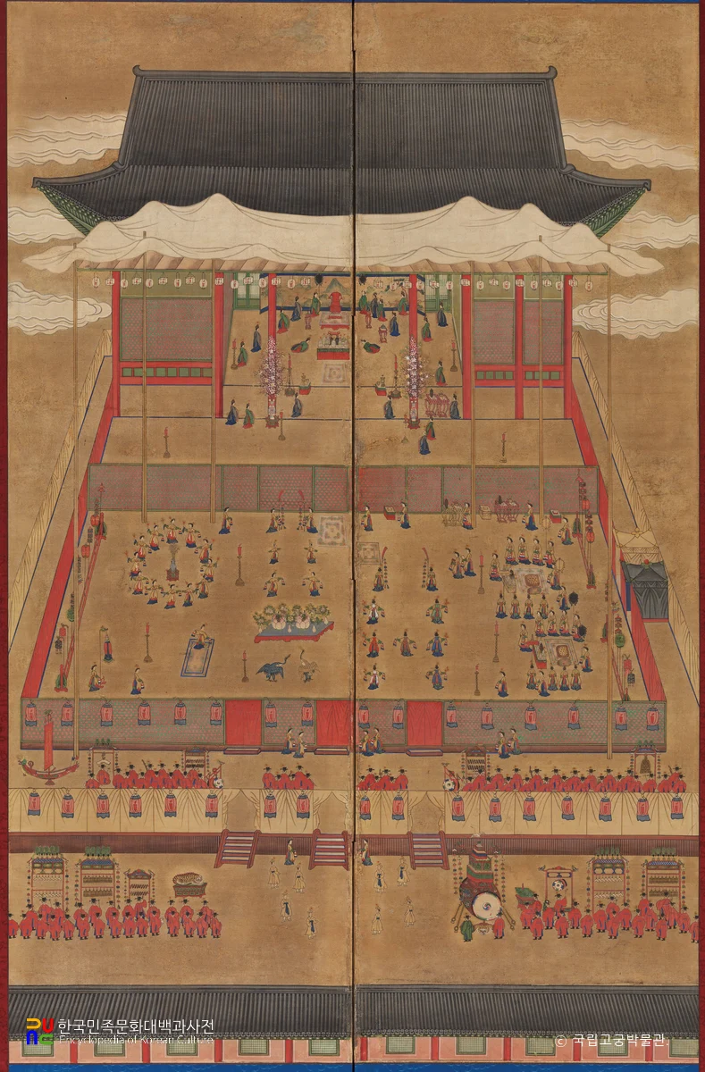 신축진찬도병풍 제5-제6폭