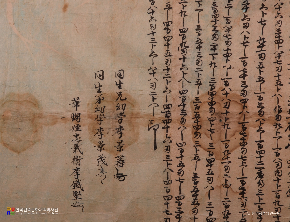 함안 내곡리 청간정 고문서 중 1673년 분재기