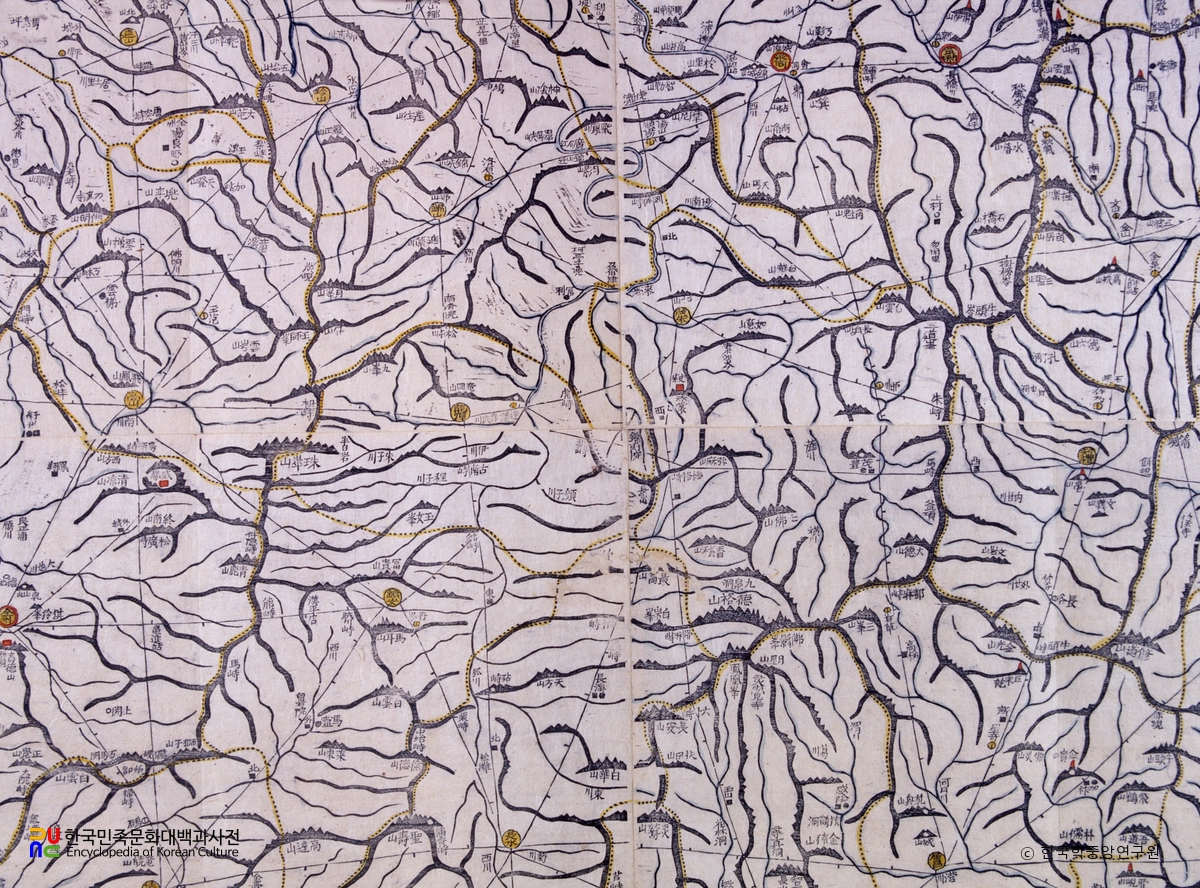 대동여지도 중 전라북도 무주, 진안 부분