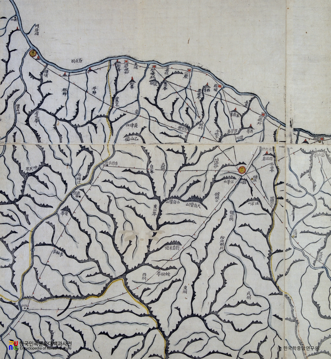 대동여지도 중 함경남도 삼수 부분