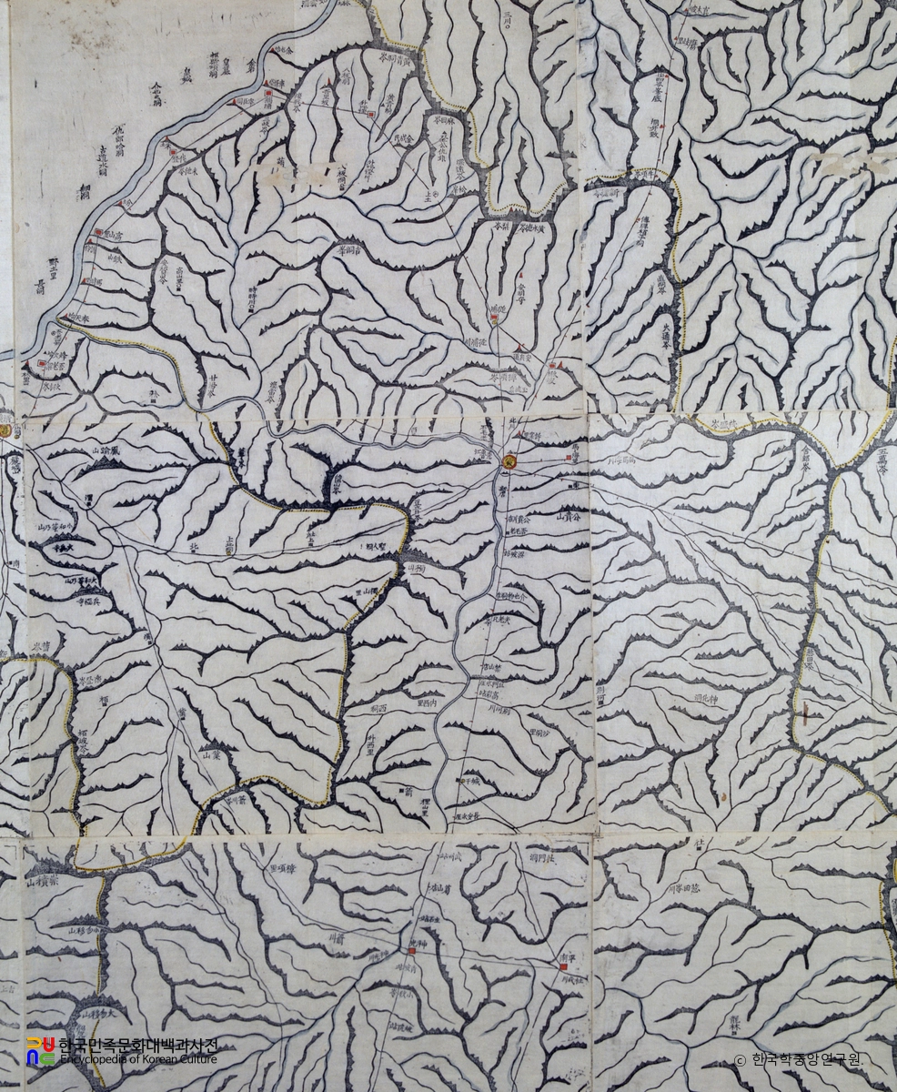 대동여지도 중 평안북도 강계 부분