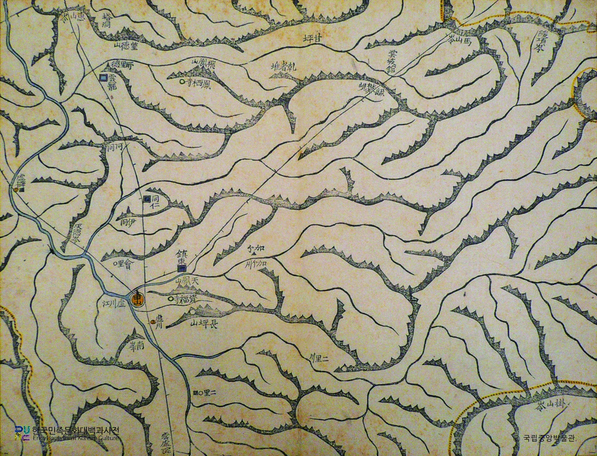 대동여지도 갑산 부분