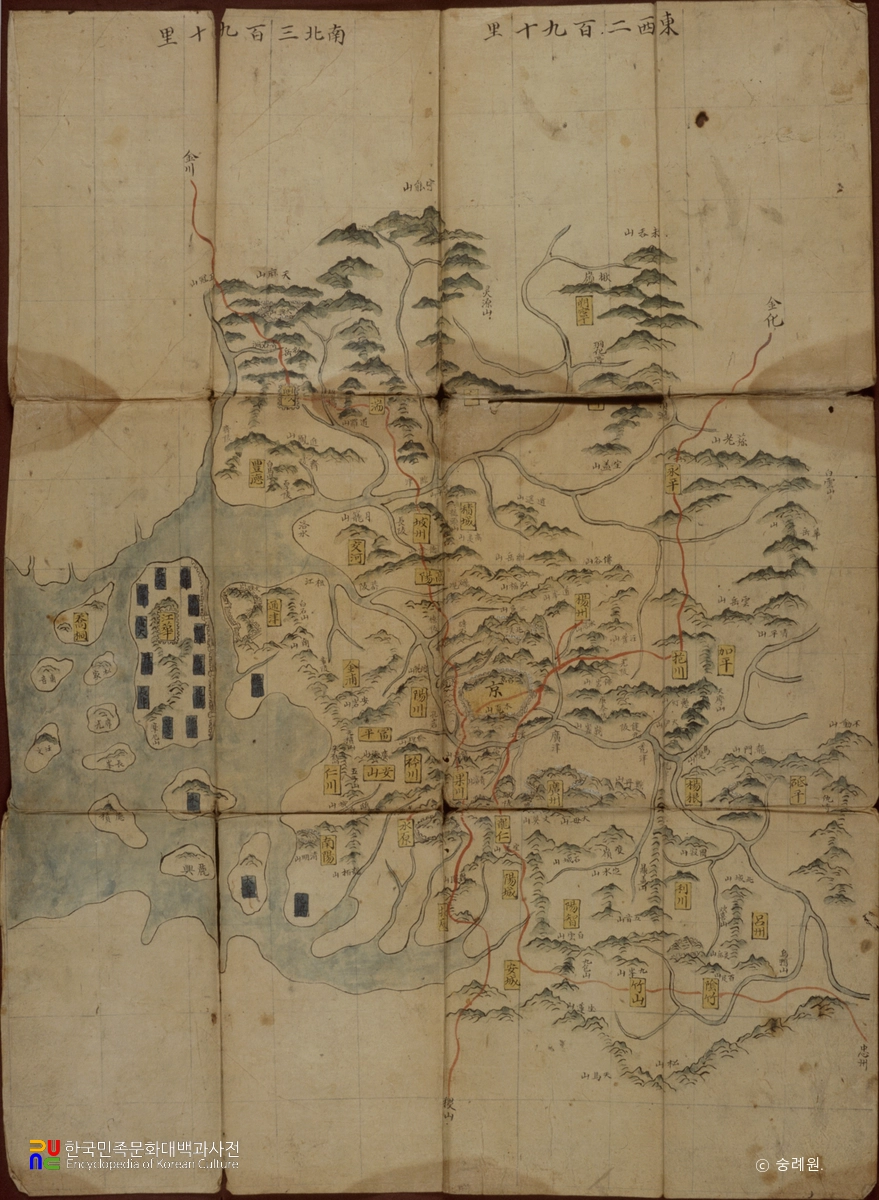 천하지도 중 경기도