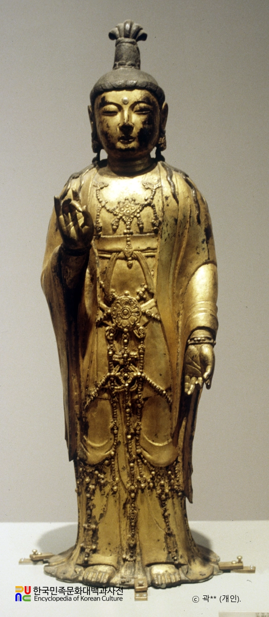금동관음세지보살입상