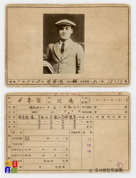 일제 주요감시대상 인물카드 윤봉길 전후면