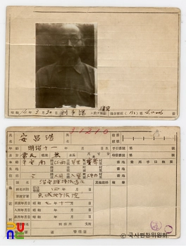 일제 주요감시대상 인물카드 안창호 전후면