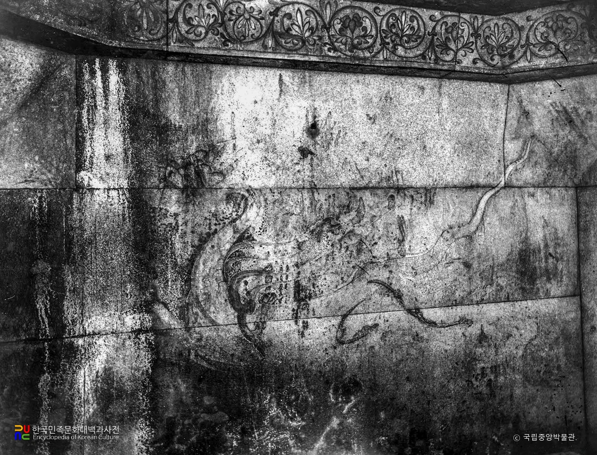 평안남도 강서 강서대묘 현실 서벽 백호도