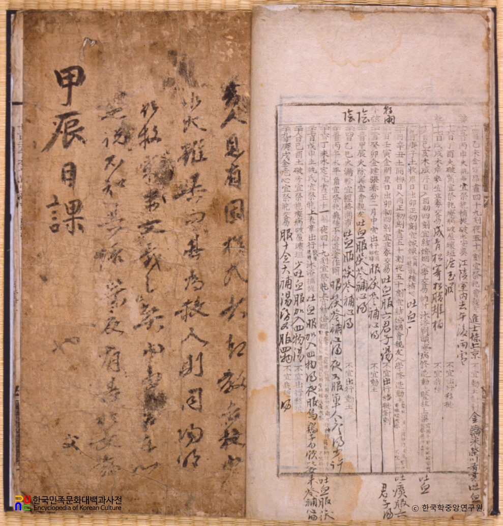 유성룡 종손가 문적 중 대통력, 갑진년