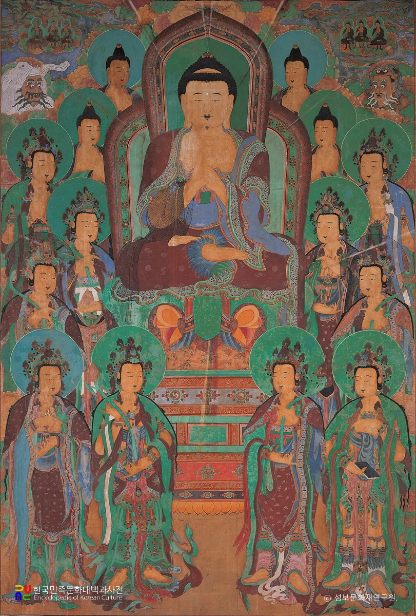 구례 화엄사 대웅전 삼신불탱(비로자나불)