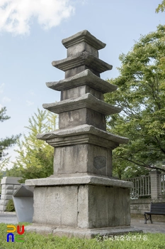 원주 일산동 오층석탑 전경
