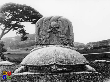 경주 신라 태종무열왕릉비 귀부와 이수 뒷면